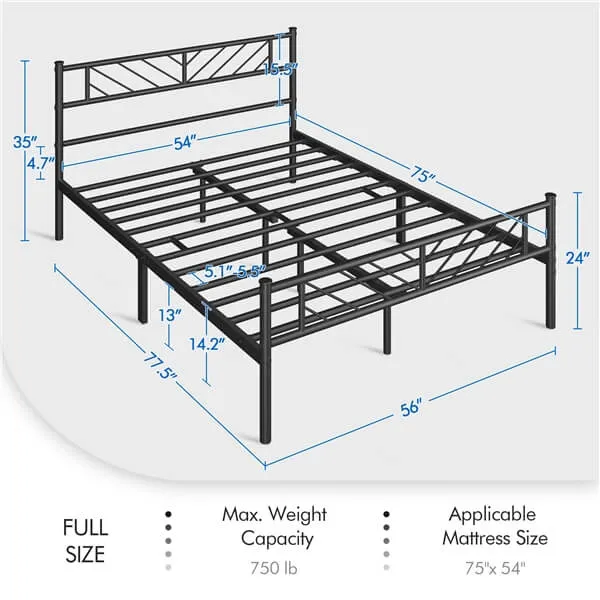 Yaheetech 13 Inches Metal Mattress Foundation for Storage