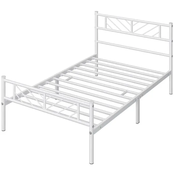 Yaheetech Minimalist Metal Platform Bed with Arrow Design